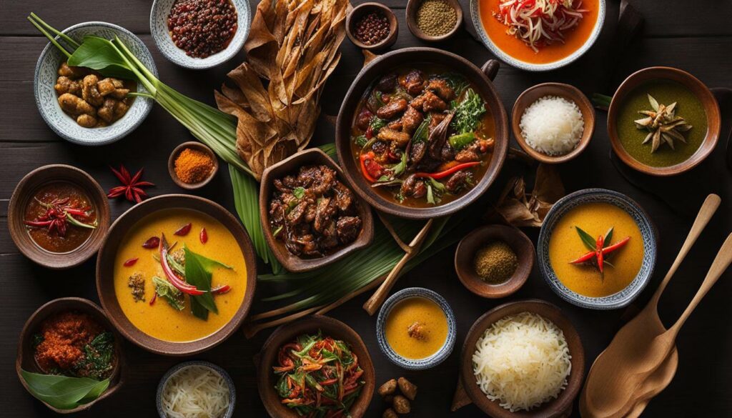 Batak and Dayak traditional dishes
